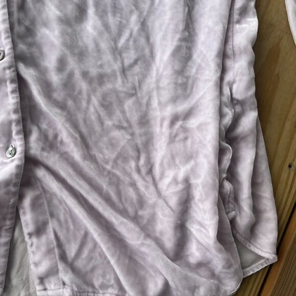 ** Eileen Fisher Velour Button Down Tunic Top Shirt Blouse Powder Pink Sz XL - Picture 4 of 12